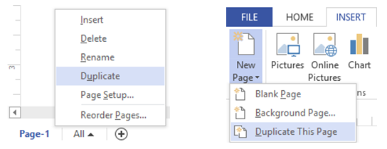Visio duplicate page